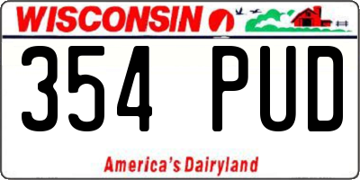 WI license plate 354PUD