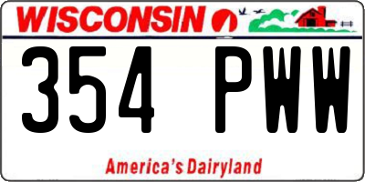 WI license plate 354PWW