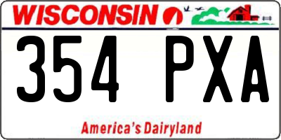 WI license plate 354PXA