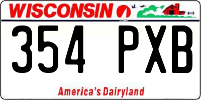 WI license plate 354PXB
