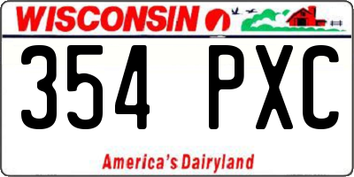 WI license plate 354PXC