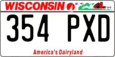 WI license plate 354PXD