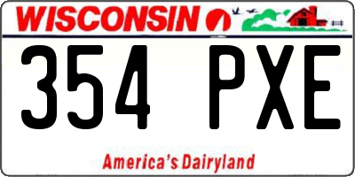 WI license plate 354PXE