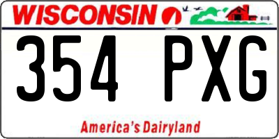 WI license plate 354PXG