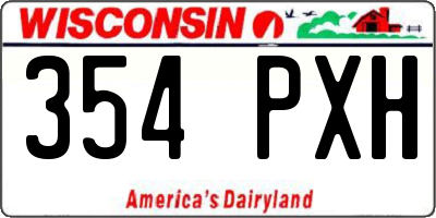 WI license plate 354PXH