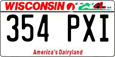 WI license plate 354PXI
