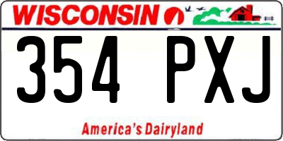 WI license plate 354PXJ