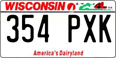 WI license plate 354PXK