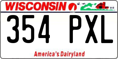 WI license plate 354PXL