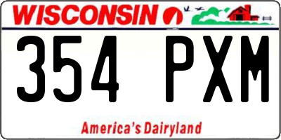 WI license plate 354PXM