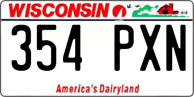 WI license plate 354PXN