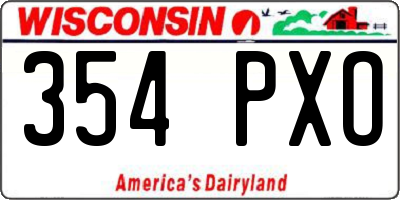 WI license plate 354PXO