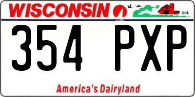 WI license plate 354PXP