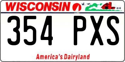 WI license plate 354PXS