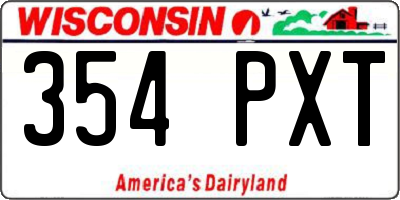 WI license plate 354PXT