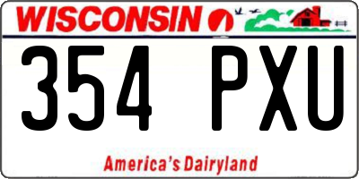 WI license plate 354PXU