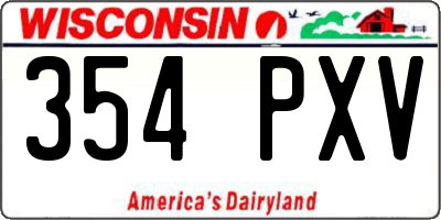 WI license plate 354PXV