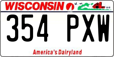 WI license plate 354PXW