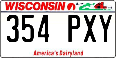 WI license plate 354PXY