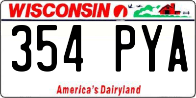 WI license plate 354PYA