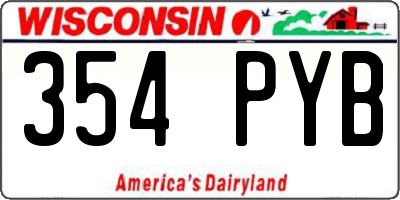 WI license plate 354PYB