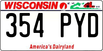 WI license plate 354PYD