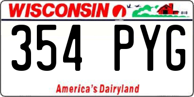 WI license plate 354PYG