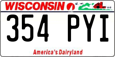 WI license plate 354PYI
