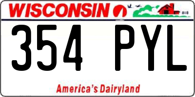 WI license plate 354PYL
