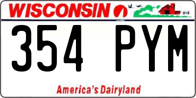 WI license plate 354PYM
