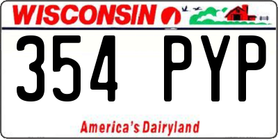 WI license plate 354PYP