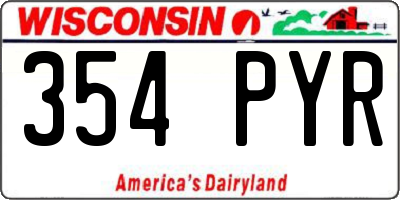 WI license plate 354PYR