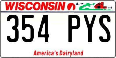 WI license plate 354PYS