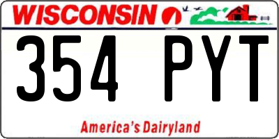 WI license plate 354PYT