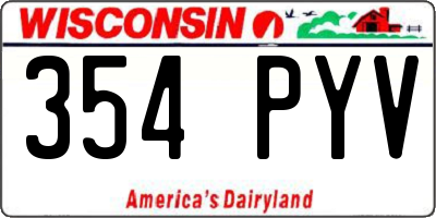 WI license plate 354PYV