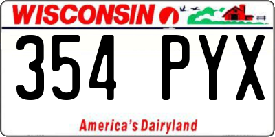 WI license plate 354PYX
