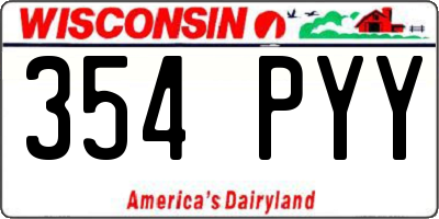 WI license plate 354PYY
