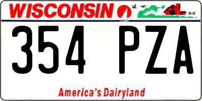 WI license plate 354PZA