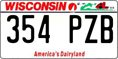 WI license plate 354PZB