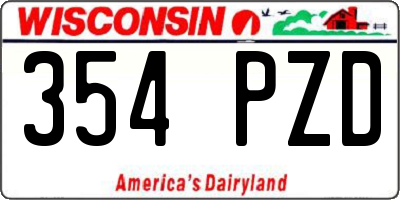 WI license plate 354PZD