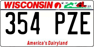 WI license plate 354PZE