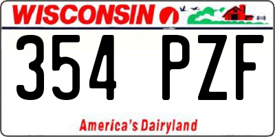 WI license plate 354PZF