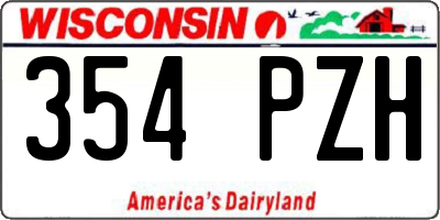 WI license plate 354PZH