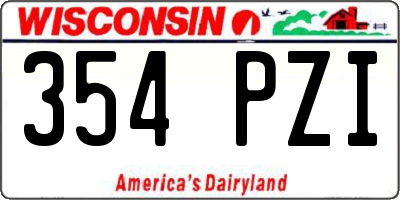 WI license plate 354PZI