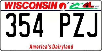 WI license plate 354PZJ