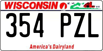 WI license plate 354PZL