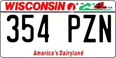 WI license plate 354PZN