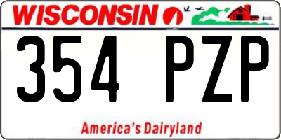 WI license plate 354PZP