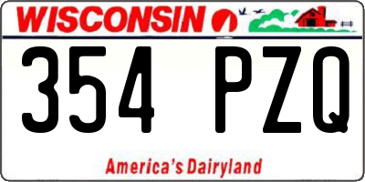 WI license plate 354PZQ