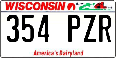 WI license plate 354PZR